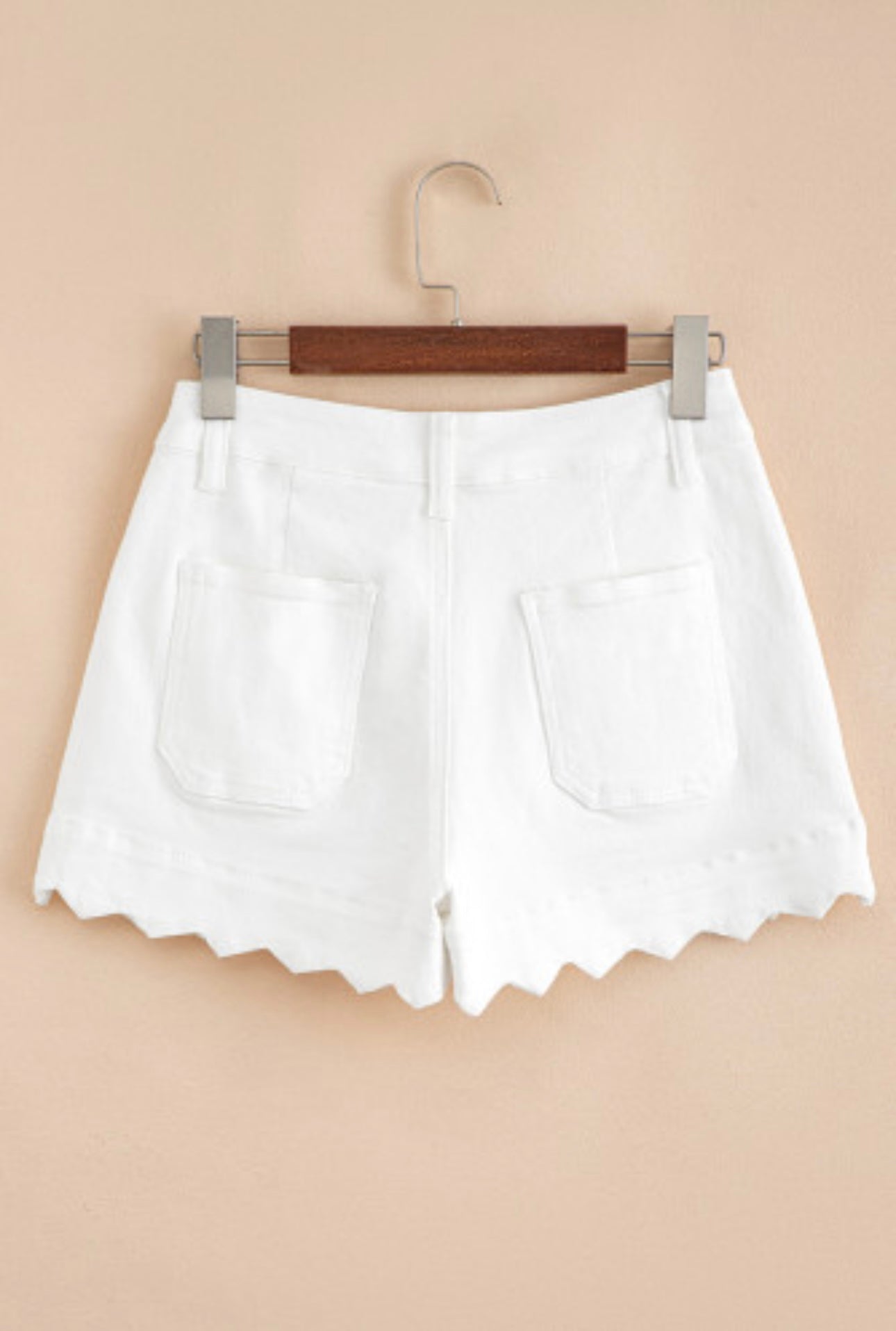 Scalloped Denim Short