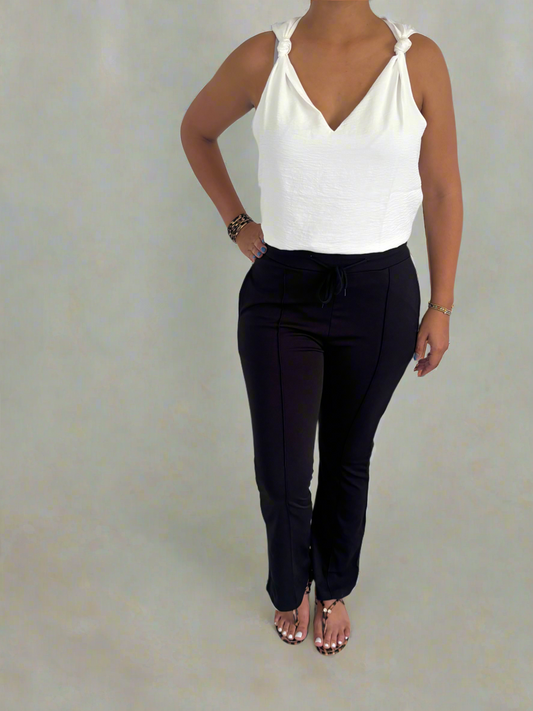 V Neck Casual Knotted