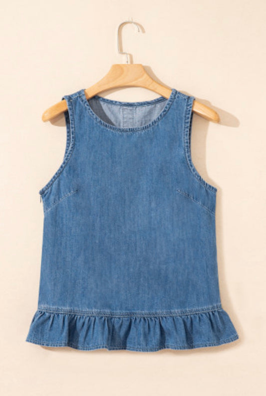 Sleeveless Denim Top
