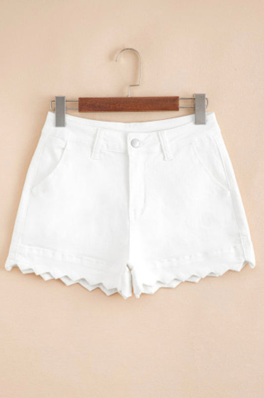 Scalloped Denim Short